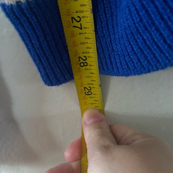 Quacker Factory Blue White Crochet Zip Up Hoodie Women’s Size Large Coverup Top - Picture 6 of 8